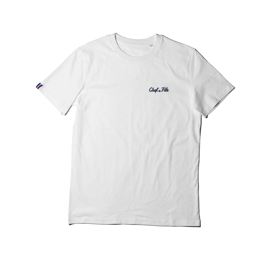 T-SHIRT CHEF DE FILE BLANC – BRODERIE